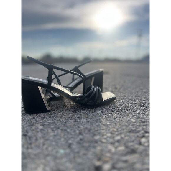 Calvin Klein Black holland heeled sandal size 8.5 - Picture 1 of 5